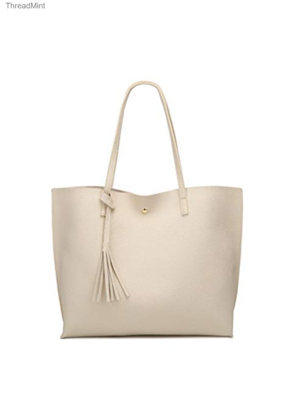 Faux Leather Tote Shoulder Bag Tassel Handbag Large Capacity
